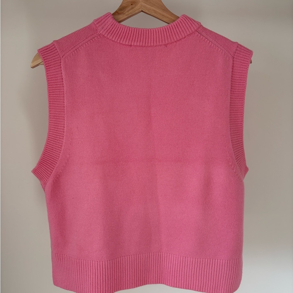 French Connection Pink Mozart Cotton Sweater Tank - Picture 3 of 4